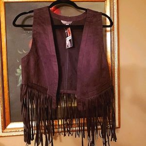 NWT Rubbish Sleeveless fringe vest